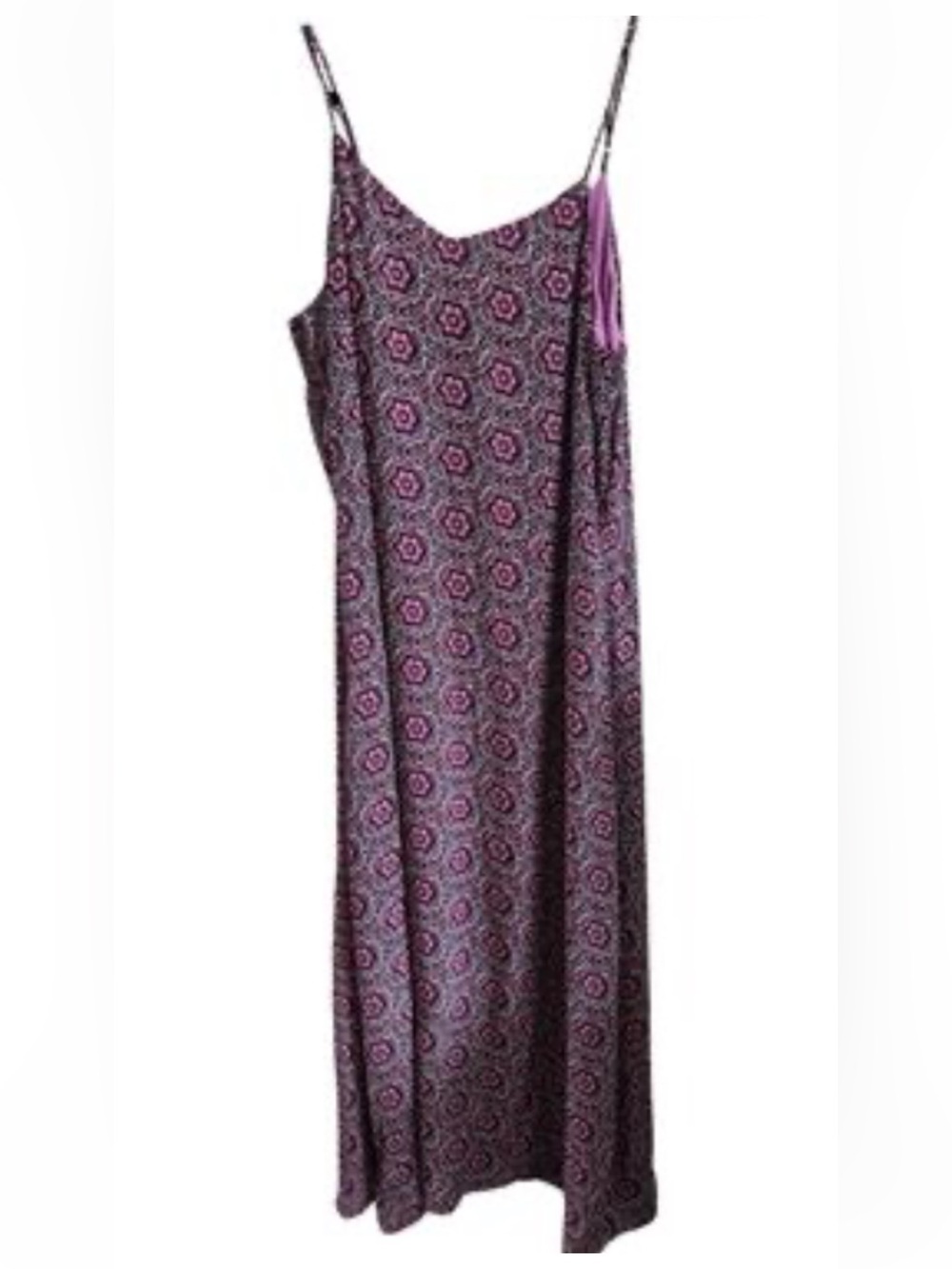 Catherine Malandrino Purple Printed Slip Dress with Spaghetti Straps. NWOT